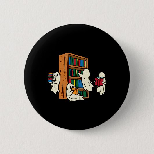 Spelers Reading Books leraar Halloween Librarian B Ronde Button 5,7 Cm (Voorkant)