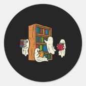 Spelers Reading Books leraar Halloween Librarian B Ronde Sticker (Voorkant)