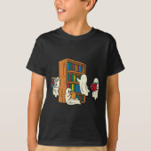 Spelers Reading Books leraar Halloween Librarian B T-shirt (Voorkant)