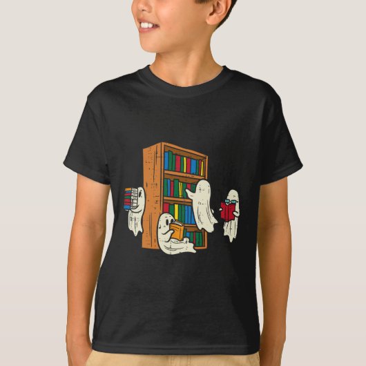 Spelers Reading Books leraar Halloween Librarian B T-shirt (Voorkant)
