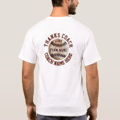 Spelers, Team, Coach Namen Coaches Shirts Honkbal (Achterkant)
