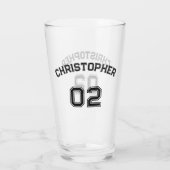 Spelersnaam Jersey Nummer Game Day Feest Sport Glas (Achterkant)