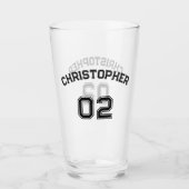 Spelersnaam Jersey Nummer Game Day Feest Sport Glas (Voorkant)