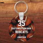 spelerteam mascot name jersey number football sleutelhanger (Voorkant)