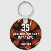 spelerteam mascot name jersey number football sleutelhanger (Achterkant)