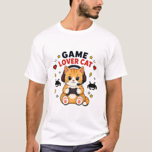 Spelfan Kat Cute Gamer Kat Gamen Kat Illustratie T-shirt
