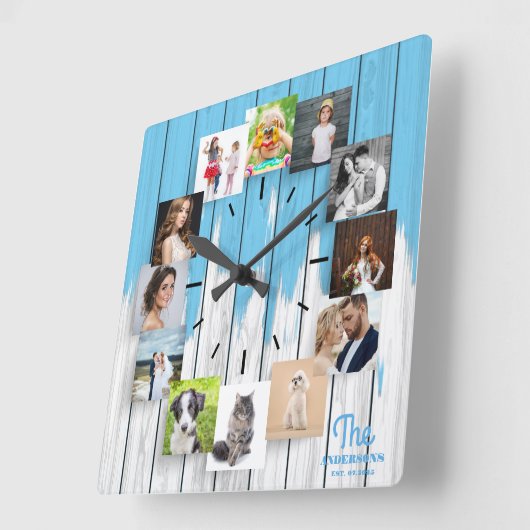 Spelhout voor fotocollage vierkante klok (Hoek)