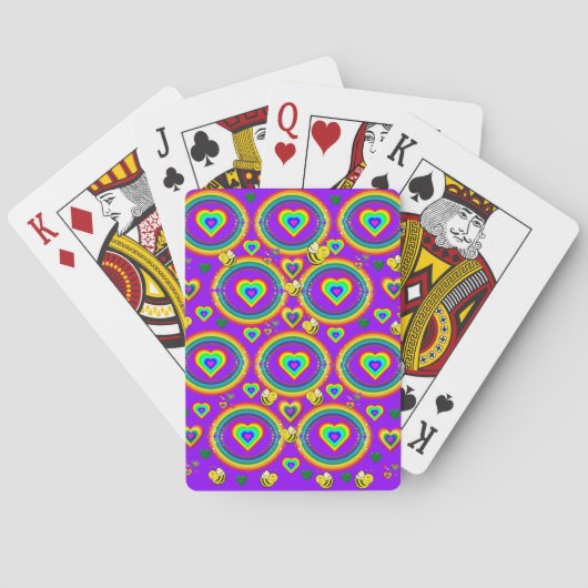 Spelkaartdeck regenboogstraal Paarse harten Pokerkaarten (Achterkant)