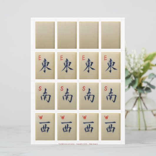 Spelkaarten (2) – Witte Draak, Winden: E-S-W Kaart (Staand voorkant)