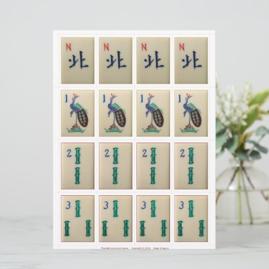 Spelkaarten (3) - North Wind, Bamboes 1-3 Kaart (Staand voorkant)
