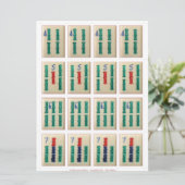 Spelkaarten (4) - Bamboes 4-7 Kaart (Staand voorkant)