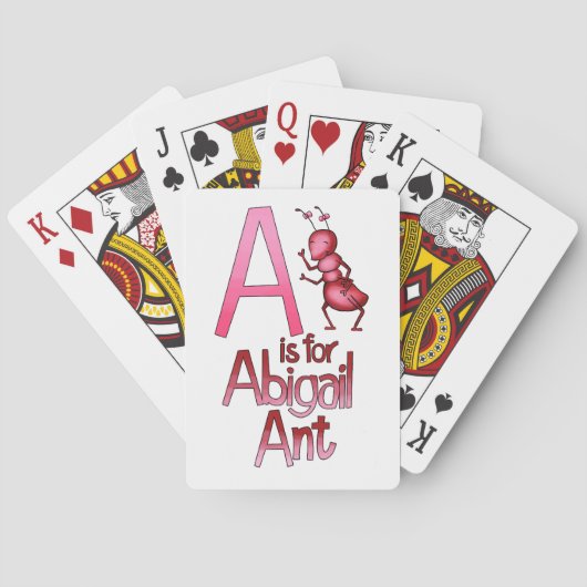 Spelkaarten, A is voor Abigail Ant Pokerkaarten (Achterkant)
