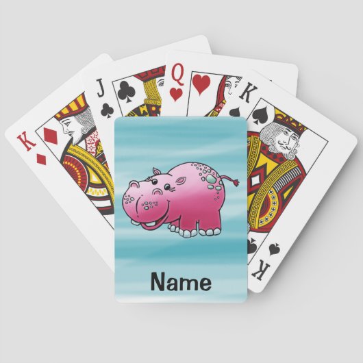 Spelkaarten, Cute Hippopotamus Cartoon Pokerkaarten (Achterkant)