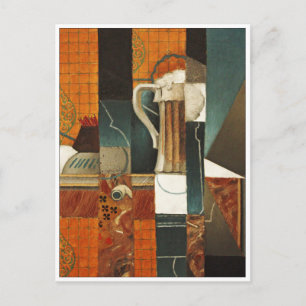 Spelkaarten en bier van Juan Gris Briefkaart