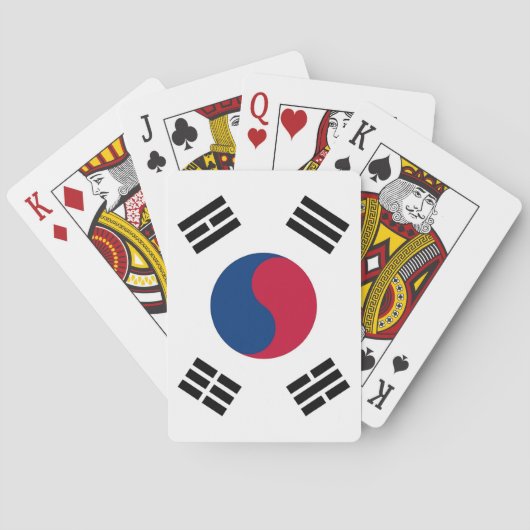 Spelkaarten met vlag van Zuid-Korea Pokerkaarten (Achterkant)