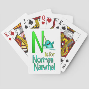 Spelkaarten, N is voor Norman Narwhal Pokerkaarten