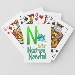 Spelkaarten, N is voor Norman Narwhal Pokerkaarten