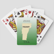 Spelkaarten - Overheidskaart Vermont met stad