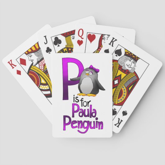 Spelkaarten, P is voor Paula Penguin Speelkaarten (Achterkant)