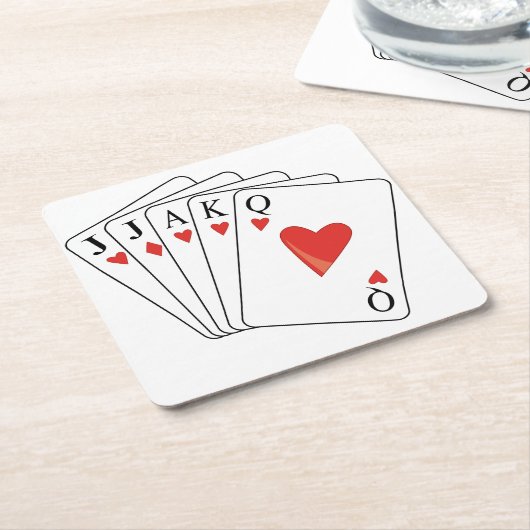 Spelkaarten voor Euchre Kartonnen Onderzetters (Schuin)