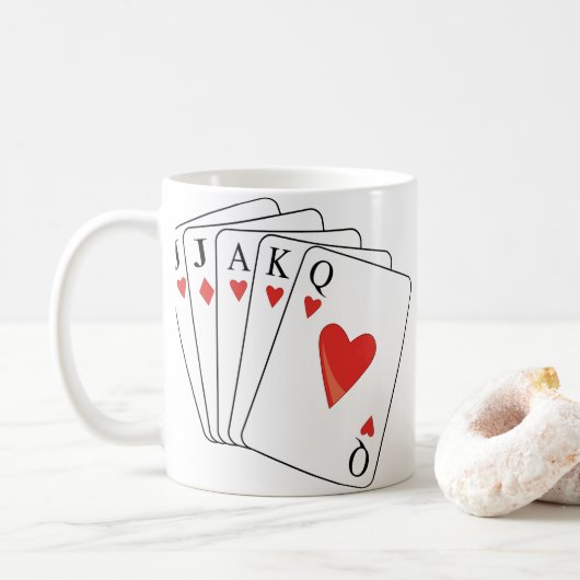 Spelkaarten voor Euchre Koffiemok (Met donut)