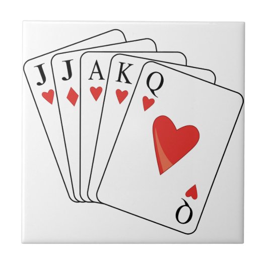 Spelkaarten voor Euchre Tegeltje (Voorkant)