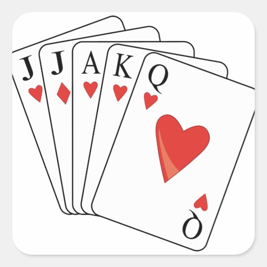 Spelkaarten voor Euchre Vierkante Sticker (Voorkant)