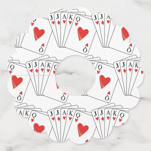 Spelkaarten voor Euchre Wijnglaslabel (Voorkant)