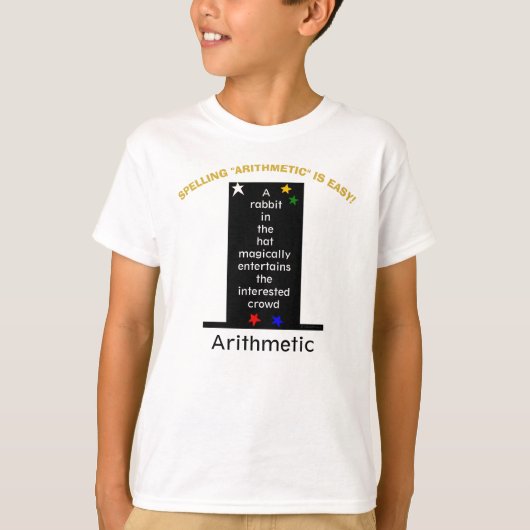 Spell Arithmetic Magician Rabbit Pet Stars T-shirt (Voorkant)