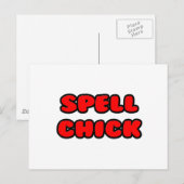 Spell Chick Red Briefkaart (Voorkant / Achterkant)