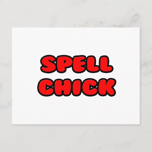 Spell Chick Red Briefkaart (Voorkant)