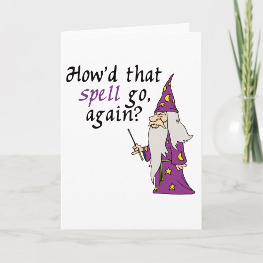 Spell Halloween van de Funny Wizard Kaart (Voorkant)