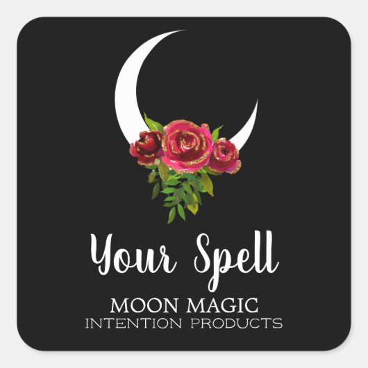 Spell Jar Stickers met Floral Moon (Voorkant)