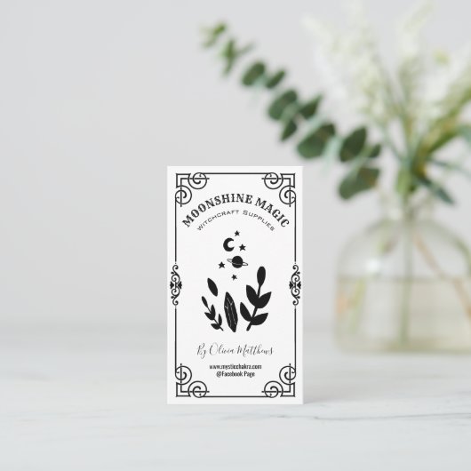 Spell Kit White Witte Witte Witte Witscambacht Visitekaartje (Staand voorkant)