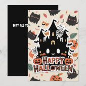 Spell Magisch Gelukkig Halloween Feestdagenkaart (Voorkant / Achterkant)