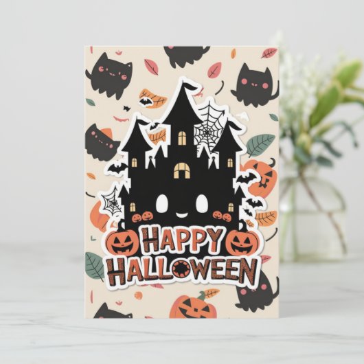 Spell Magisch Gelukkig Halloween Feestdagenkaart (Staand voorkant)