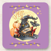 Spell Magische heksen Pet Halloween Onderzetter Se