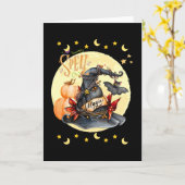 Spell magische heksen Pet Halloween Wenskaart Kaart (Gele Bloem)
