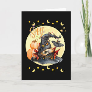 Spell magische heksen Pet Halloween Wenskaart Kaart