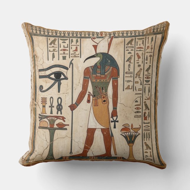 Spell of Djehuty: Thoth-Magus Ancient Egyptian Kussen (Voorkant)