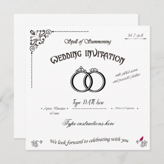 Spell van Summoning bruiloft gasten Kaart (Voorkant / Achterkant)