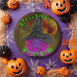 Spellbindende Witchy Bites Halloween Witch Party Papieren Bordje