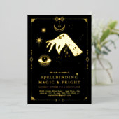 Spellbinding occult Magisch | Elegant Halloween Folie Uitnodiging (Staand Voorkant)