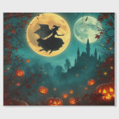 Spellbinding Wicked Halloween Moon Wrap 🌕 Cadeaupapier (Vlak)