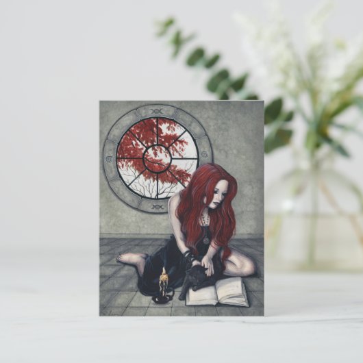 Spellbook Witch Postcard Briefkaart (Staand voorkant)