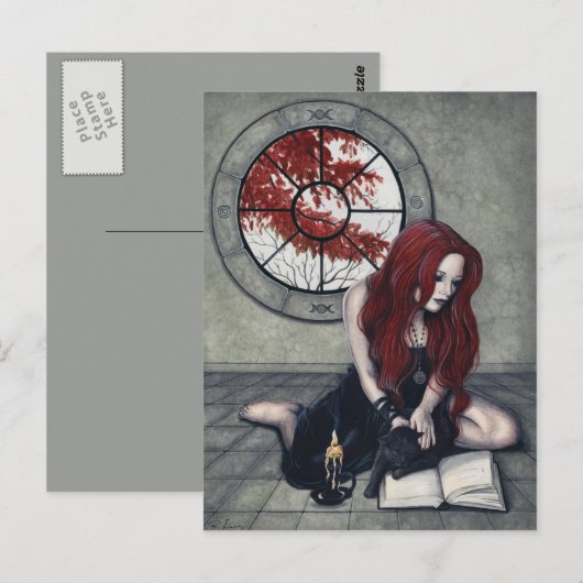 Spellbook Witch Postcard Briefkaart (Voorkant / Achterkant)