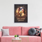 Spellbound besties - Witchy middeleeuwse herinneri Canvas Afdruk (Insitu (Woonkamer))