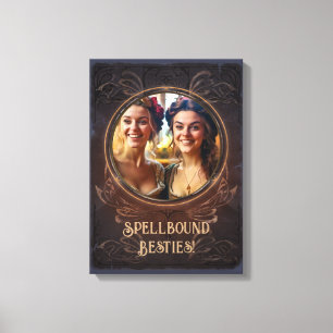 Spellbound besties - Witchy middeleeuwse herinneri Canvas Afdruk