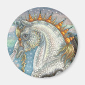 Spellbound Dapped Unicorn HALLOWEEN MAGNET Round (Voorkant)
