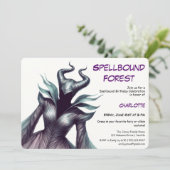 Spellbound Forest – Dark Fairy Birthday Party Kaart (Staand voorkant)